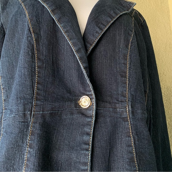“Loom Loom Jeans” Dark Wash Denim Jean Jacket size 18W - Picture 5 of 12